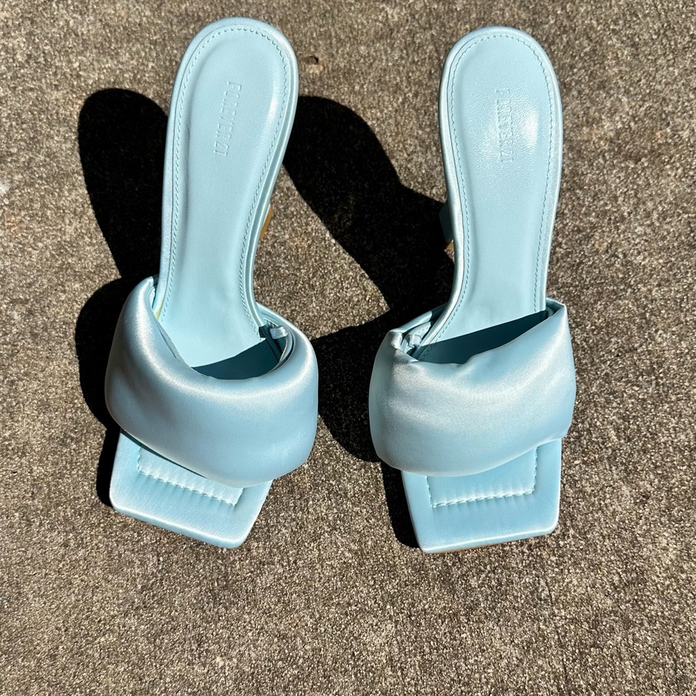 Light Blue Heeled Sandals